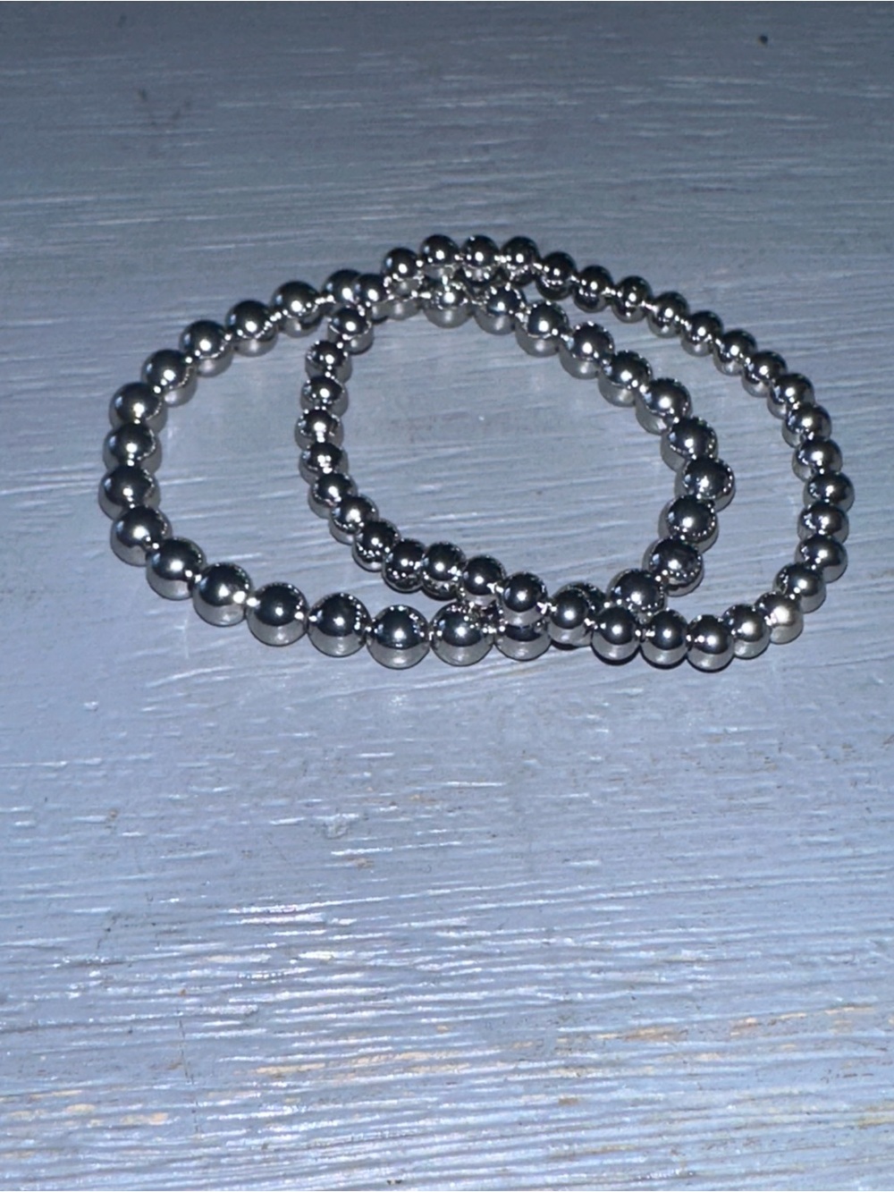 Silver Beaded Stretch Bracelet Set - Women Jewelry